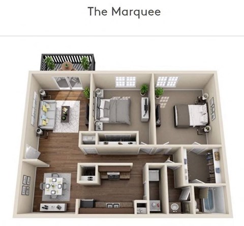 The Marquee Floor Plan The Marquee Floor Plan at Ascot Place Apartments, Alabama